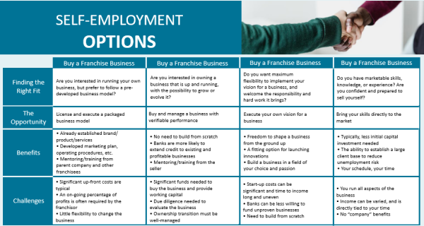 Self employment options